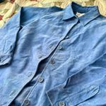 American Vintage Unique vintage 90s baby blue suede 100% real leather jacket Photo 1