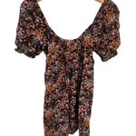 Roxy Mini Dress Womens Juniors Size XS Floral Short Puff Sleeve Slouch V Neck Photo 6