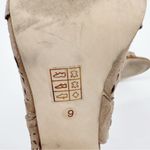 Jeffrey Campbell Ottawa Taupe Suede Sandal Block Heel Open Toe Bootie Tassel 9 Photo 6