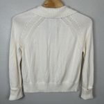 Abercrombie & Fitch Sweater Womens Size XL Ivory Collared Polo Preppy Oversized Photo 3