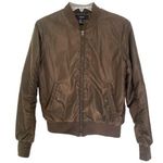 Forever 21 Olive Brown Crew Neck Bomber Fitted Jacket Size Small Photo 0