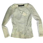 Veda 100% Leather Striped Moto Jacket. Size SP Tan Photo 3