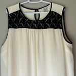cj banks  Off White with Black Lace Tank Top Size 1X Photo 5