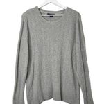 basic editions Women's Round Neck Cable Knit Sweater Grey Size XXL Photo 0