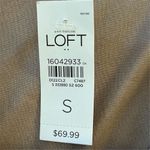 Loft  Women's Ruched Knee Length Dress Beige Cap Sleeve Size S Casual Photo 8