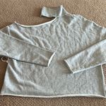 Six Fifty Women’s Cold Shoulder Mock Turtleneck Grey Sweatshirt Gray Size M Photo 5