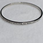 Source Unknown Loving Mother Message  Bangle Silver Tone Bracelet Photo 0