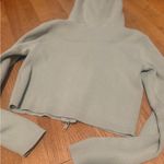 Brandy Melville  Sage Green Cropped Zip-Up Hoodie Photo 4