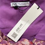 ZARA  Purple‎ Printed Ruched Draped Mini Dress w/ Cut Out Accents - M NWT Photo 10