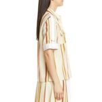 Tory Burch Canyon Stripe Cotton Shirt Size 6 Collared Multicolor Button Down Photo 1