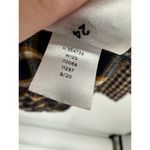 Loft Blue Gold Shimmer Plaid Pleated Blouse Boho Peasant Rayon Women Large Photo 7