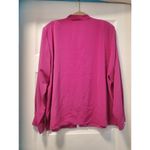 Liz Baker Womens Blouse Size 24w Magenta Button Up Front Long Sleeve.a30 Photo 2