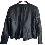 Ellen Tracy Y2K  Women Jacket M Black Faux Leather Moto Zip Edgy Punk‎ Bikercore Photo 2