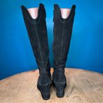 Johnston & Murphy  Black Suede Knee High Wedge Heeled Boots Zipper Women’s Size 9 Photo 3