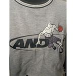 Vintage AND1 Basketball Cropped Sweatshirt Gray Raw Hem Streetwear Y2K Small Photo 1