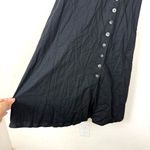 Madewell  Linen-blend button-wrap midi dress in Black Photo 6