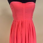 Parker  Bayou Dragon Fruit Coral Strapless Silk Gown Maxi Dress Size S Photo 2