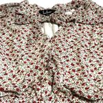 Lulus Love Grows White Floral‎ Print Long Sleeve Tie Neck Romper XS Photo 4