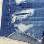American Eagle Jean Shorts Womens 2 Super Stretch Distressed Blue Cutoff Patches Photo 2