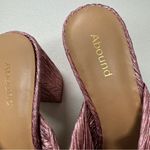 Abound  Pink Glitter Fabric Chunky Heel Mule Womens 8 Bow Coquette Girly Peep Toe Photo 3