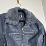 Urban Outfitters  Silence + Noise Venus Studded Blue Faux Leather Jacket NWOT Photo 5