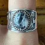 White Buffalo Turquoise Sterling Silver Ring Size 9 Photo 0