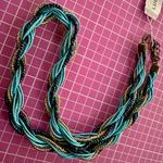Lucky Brand beaded embroidered Chic Twisted necklace lightweight chocker 19” Photo 2