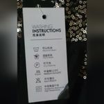 Zanzea NWT  Black Mesh Gold Sequin Sleeveless Ruched Dress Size Small Photo 4