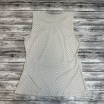 New York & Company Womens Sleeveless Blouse White Tan Beige M Med Medium Keyhole Photo 11