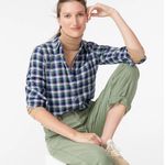 J.Crew Button Down Shirt Plaid Flannel Classic Fit Boyfriend Preppy US 00 NWT Photo 1