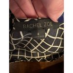 Rachel Zoe  Dress Women 4 Black Ivory Silk Anika Grid Print Ruffle Hem‎ Mini Photo 10