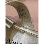 Stuart Weitzman NEW 7.5 Ibiza Woven-Strap Flat Slide Sandal Metallic Silver Gold Photo 10