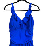 Perona Blue Ruffle One Piece Swim Dress Size 18 Photo 1