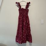 Hill House  Ellie Nap Midi Smocked Dress in Burgundy Botanical Size Small Photo 2