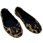 Tory Burch Minnie Leopard Print Patent Leather Travel Ballet Flats Size 7 Photo 0