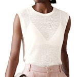 Banana Republic  Eliza Linen-Blend Muscle Tank in White, Size XXL​​​ Photo 0