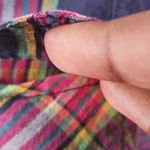 Rue 21  Women’s Plaid Button-Down Shirt – Navy Pink Green Check – Size junior XL Photo 6