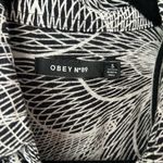 Obey  black white geometric print button down shirt Photo 1