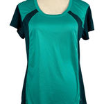 Avia Teal Dark Green Colorblock Athletic TShirt Top Women XL Sporty Athleisure Photo 0