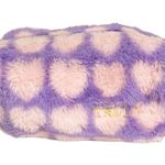 Truly Beauty Purple Pink Heart Plush Zip Closure Makeup Bag Travel Cosmetic Case Photo 1