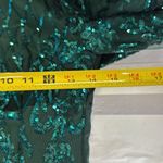 Pretty Little Thing Emerald Green sequin lace Long Sleeve Dress fringe 4 NWT party Photo 10