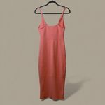 Madden NYC Coral Crochet Knit Midi Dress Spaghetti Straps Side Slit Size M Orange Size M Photo 2