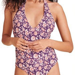 Veronica Beard  salis halter‎ floral one piece swimsuit Photo 0
