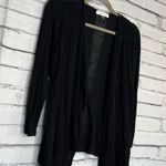 August Silk Black Cardigan Sweater with Waterfall Open Front Sz S Lightweight Photo 1