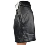Abercrombie & Fitch NEW Black Vegan Faux Leather High Waist Bermuda Shorts Sz S Photo 1