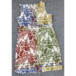 MSK WOMENS FLORAL IVORY MULTI JEWEL TONES SLEEVELESS WOMENS SHEATH DRESS MEDIUM Photo 1