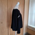 Madewell Blouson Sleeve Top Blouse Peasant Pirate Boho Black Flowy Longsleeve Photo 4