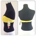 Arizona Jeans Arizona Yellow White Polka Dot Bandeau Bikini Top Photo 1