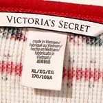 Victoria's Secret  Size XL Thermal Red Pink Geometric Stripe Long Sleeve Pajama Photo 2