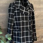 Larry Levine EUC, , black and white plaid swing double breasted coat Photo 1